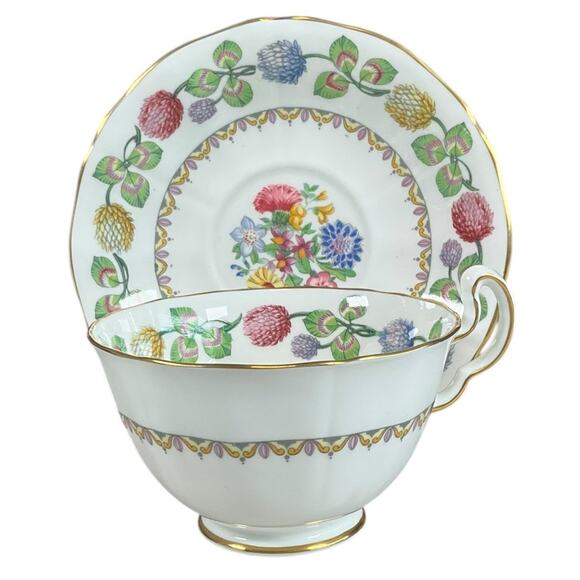 Vintage Adderley Best Bone China Meadowsweet Teacup Set Made In England - Picture 1 of 11
